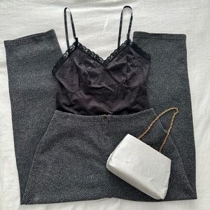 Vintage Black and White Knit Pants